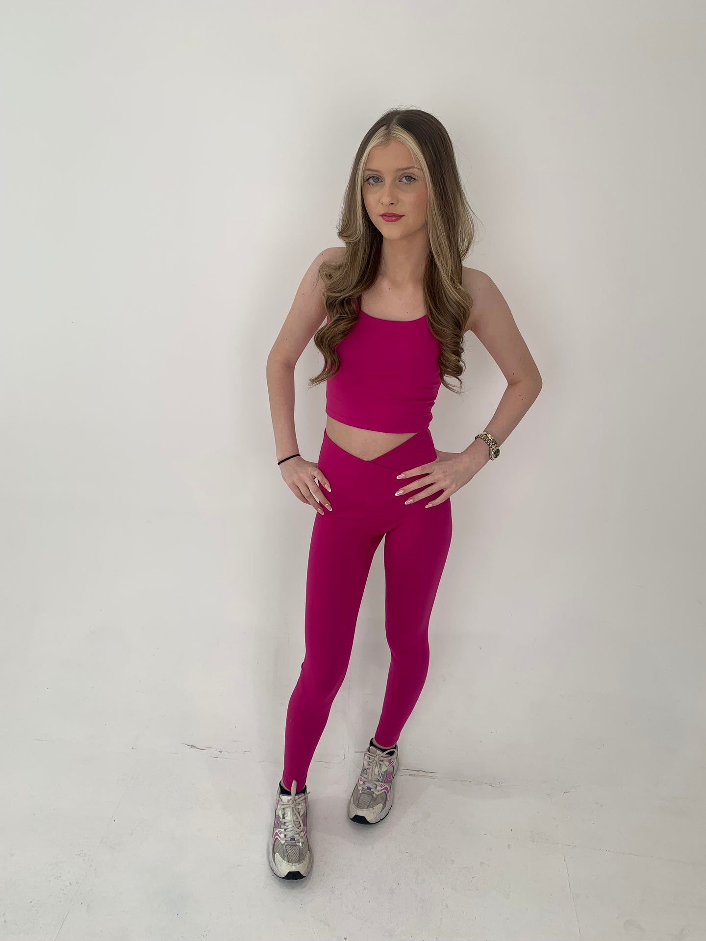 Yoga set fuchsia pink