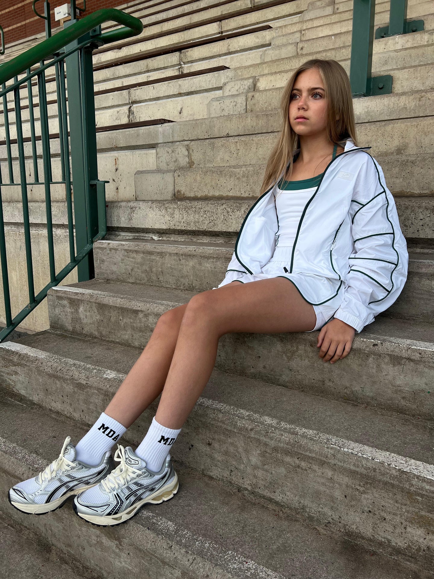 Ola jacket white & green limited edition