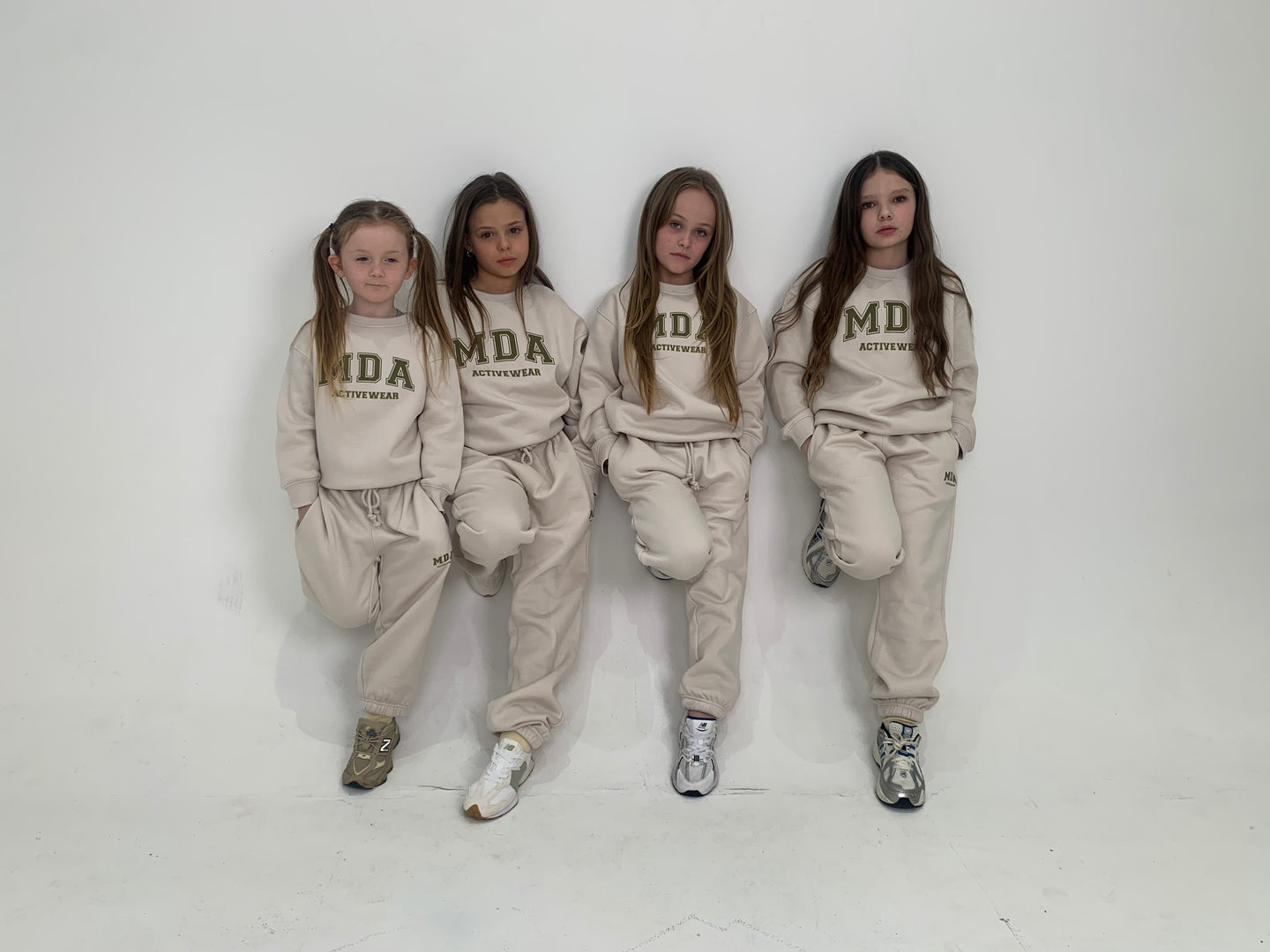 MDA kids stone & olive jogger set
