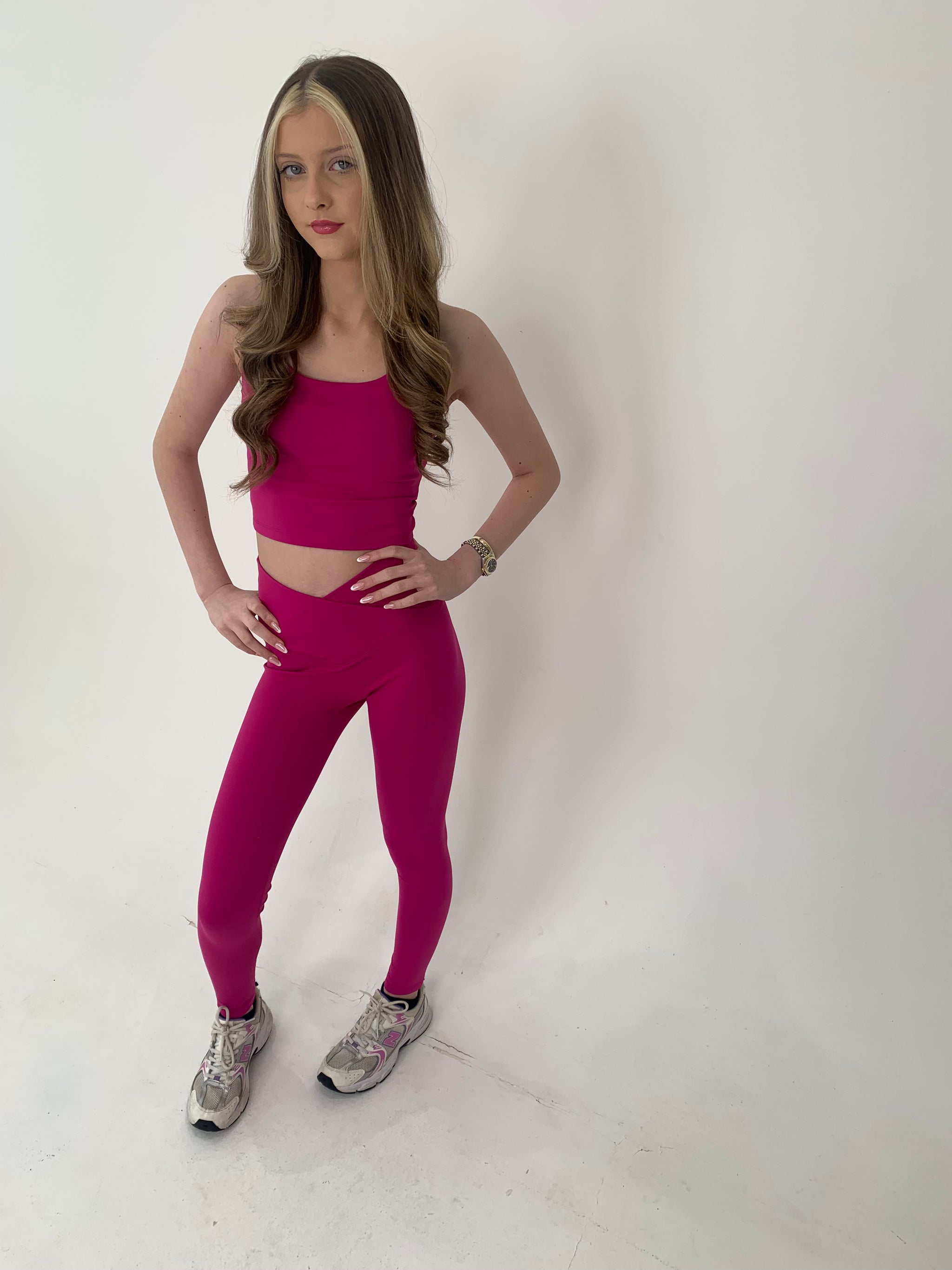 Yoga set fuchsia pink