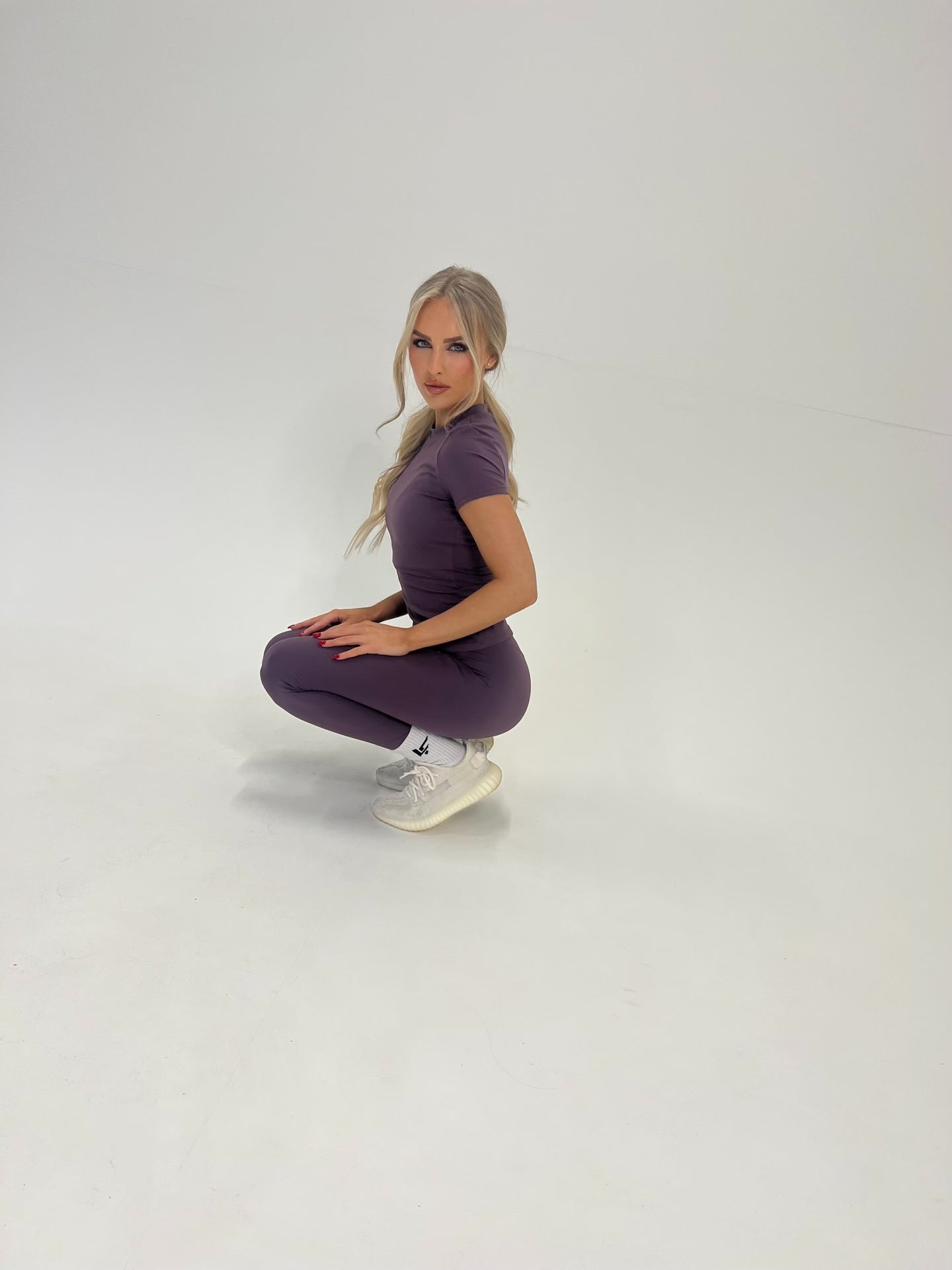 Sculpt T-shirt & leggings set Plum Berry