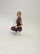 Sculpt T-shirt & leggings set Plum Berry