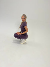 Sculpt T-shirt & leggings set Plum Berry