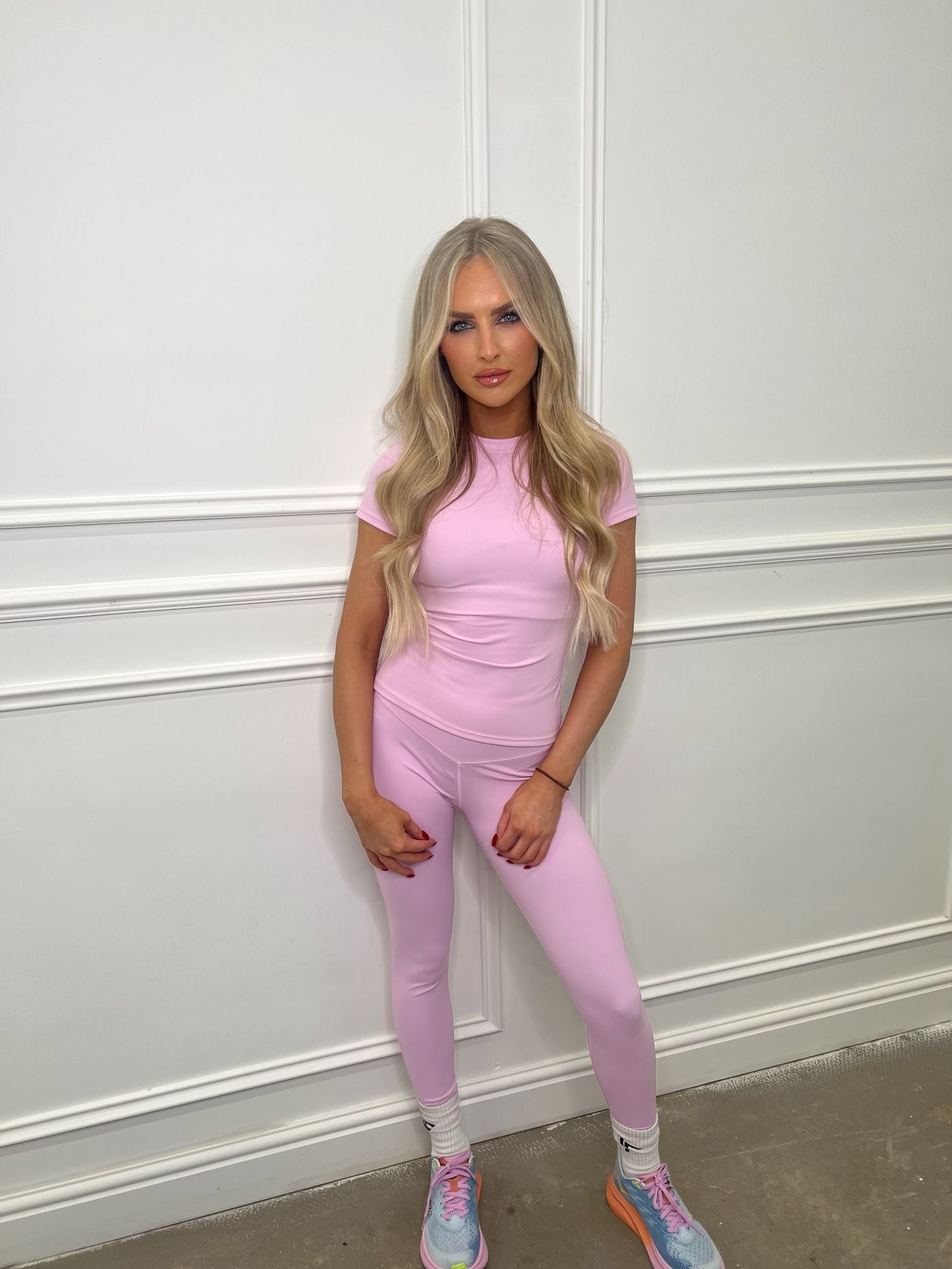 Sculpt T-shirt & leggings set Panther Pink
