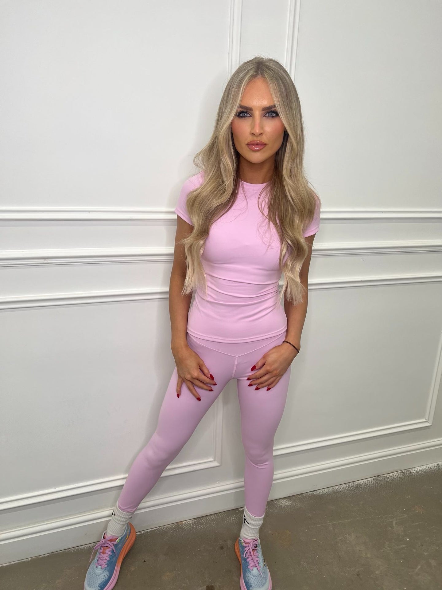 Sculpt T-shirt & leggings set Panther Pink